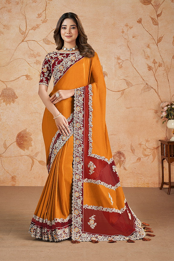 Malai Georgette Silk Saree
