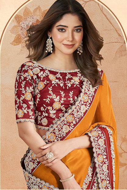 Malai Georgette Silk Saree