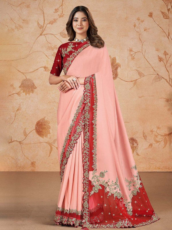 Malai Crepe Satin Silk Saree