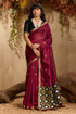 Mahogany Red Pure Tussar Handloom Silk Saree 