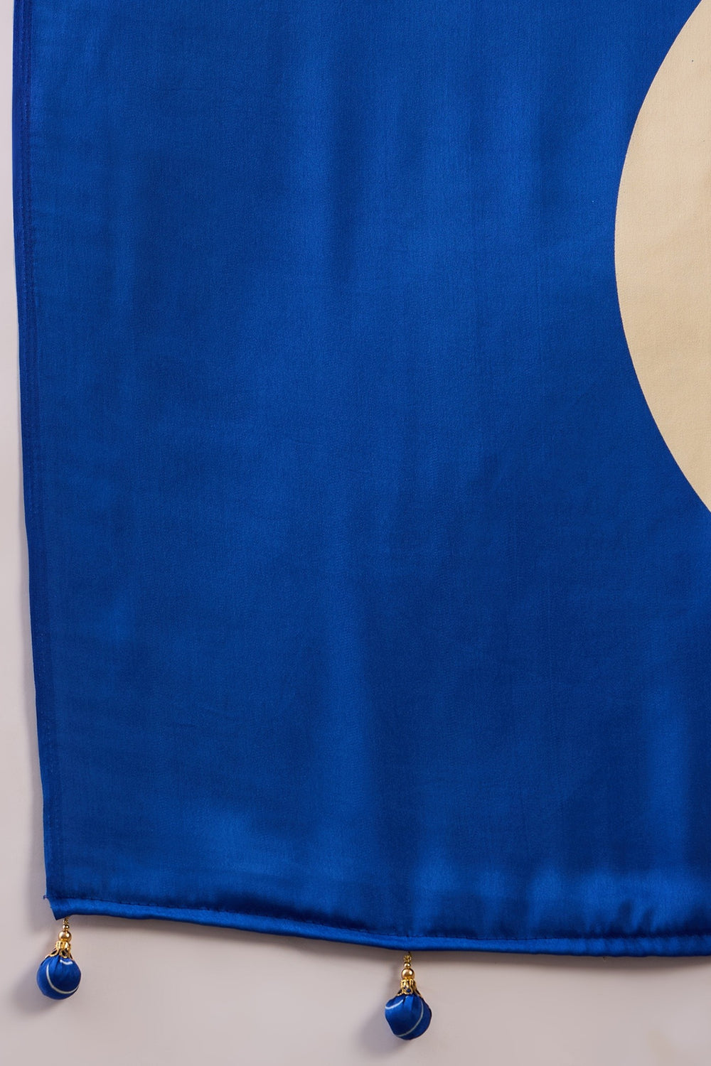 Blue Printed Satin Gaji Silk Saree 
