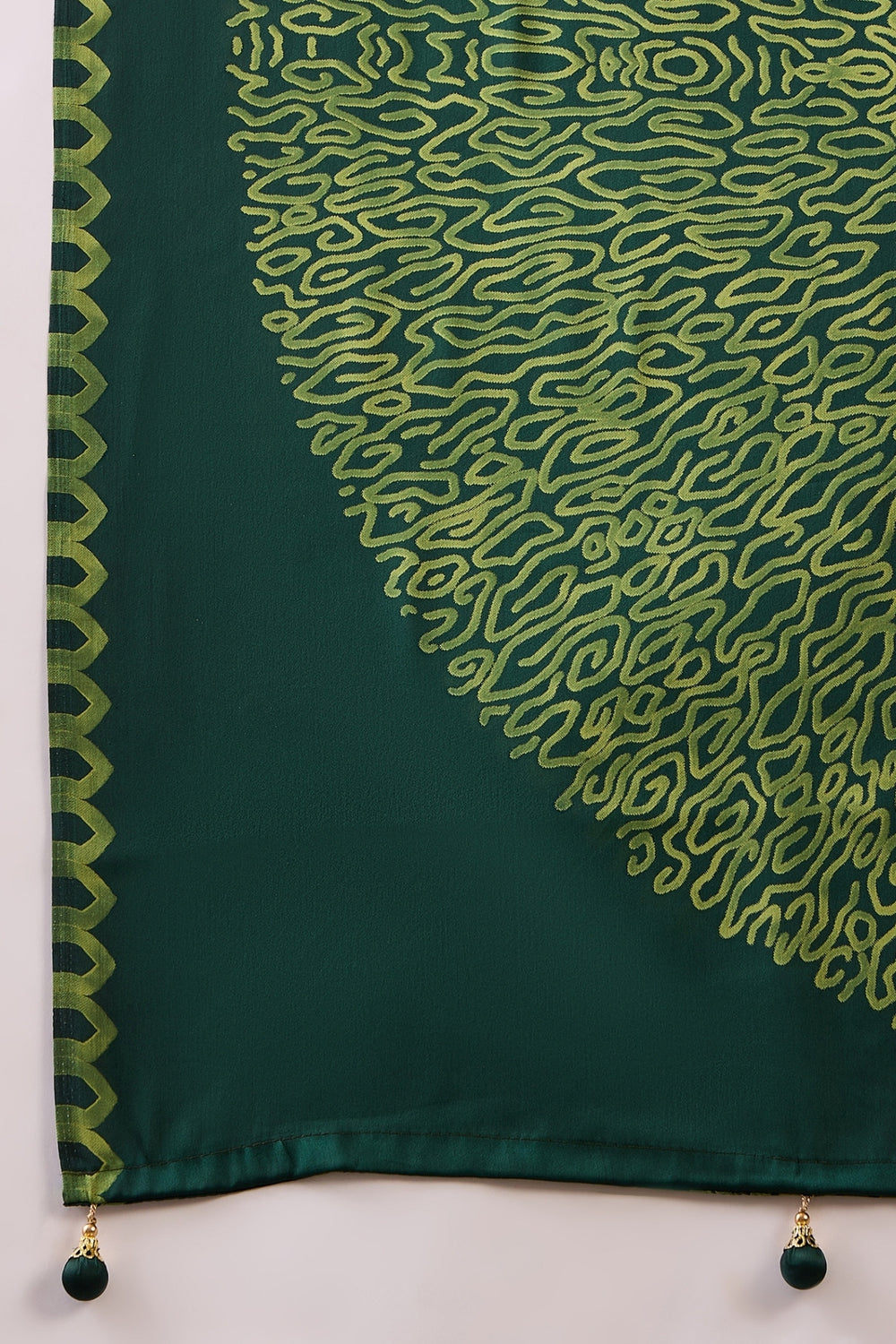 Green Pure Gaji Silk Satin Printed Saree 