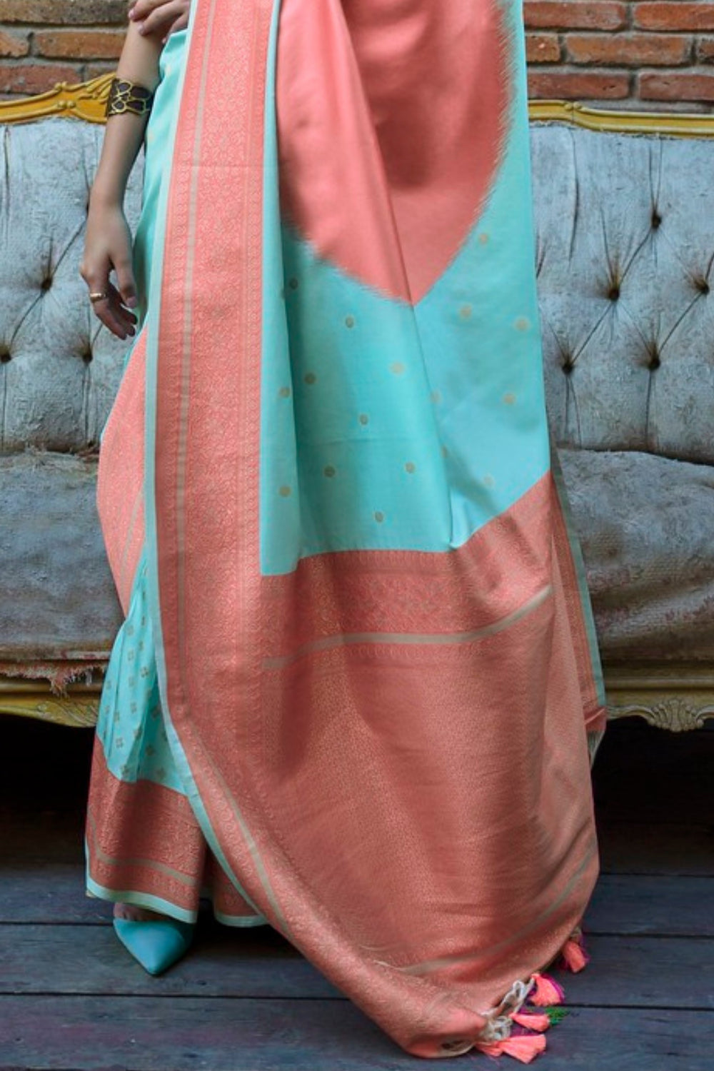 Blue Pure Soft Banarasi Handloom Banarasi Saree 