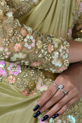 Green Crepe silk Saree