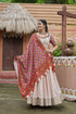 Off-white Chaniya Choli with Kutchi dupatta

