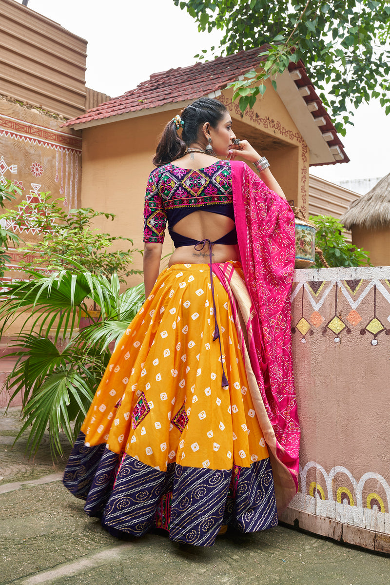 Yellow Chaniya Choli set for Garba and Dandiya night

