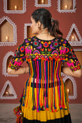 Festive Chaniya Choli outfit for Navratri in mustard and black

