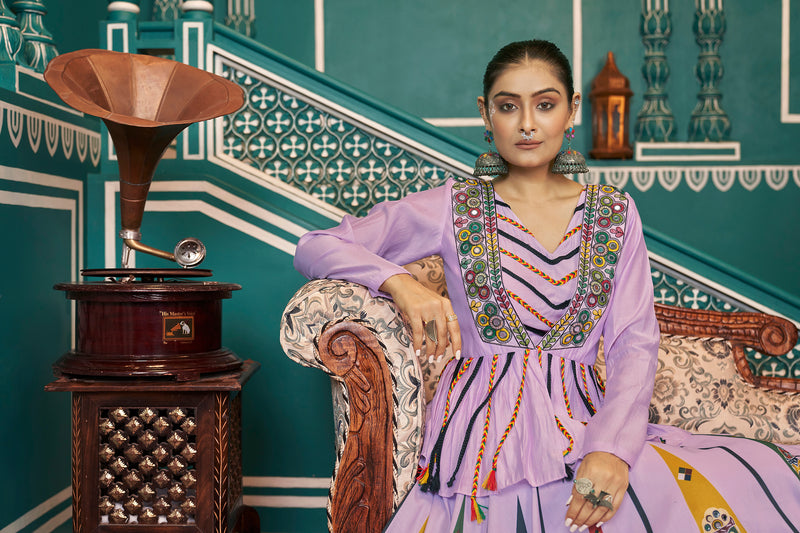 Mauve garba dress for Navratri and Dandiya nights