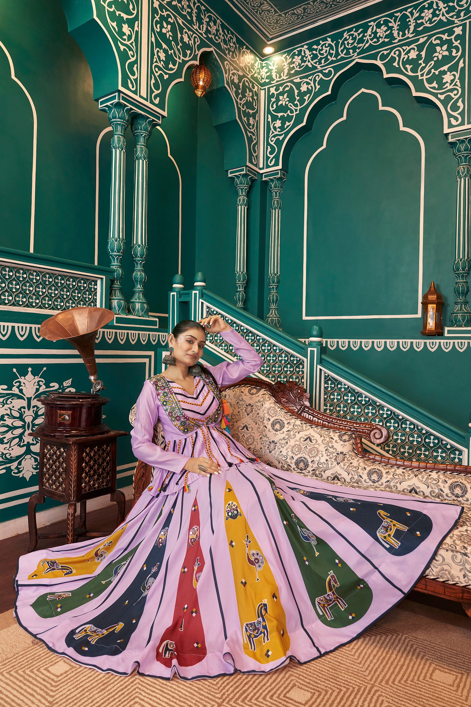 Fully stitched chaniya choli with 7.3-meter flair