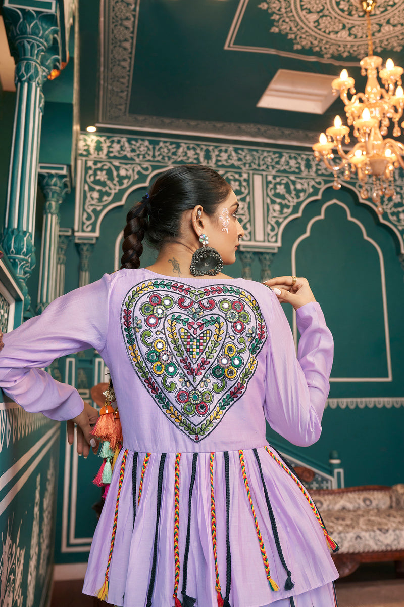 Festive wear chaniya choli with aari work dupatta