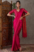 Magenta Pure Gaji Silk Satin Printed Saree 
