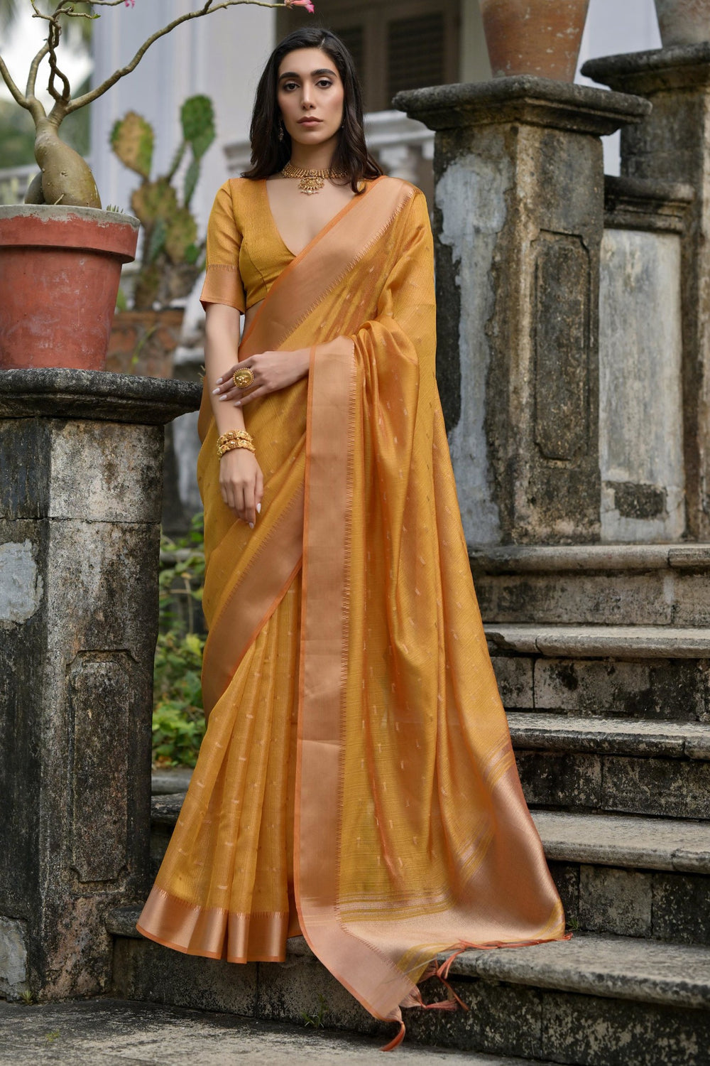 Yellow Pure Soft Kalyani Silk Saree Soft Silk Saree Anant Tex Exports Pvt.Ltd..