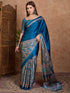 Blue Pure Semi Modal Silk Floral Printed Saree 