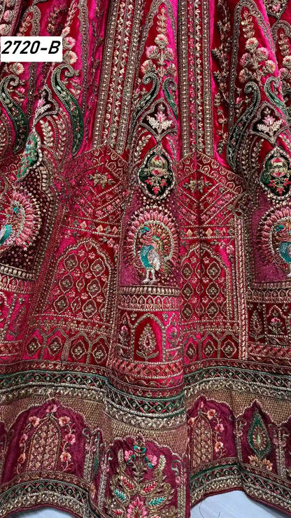 Heavy Velvet Bridal Wedding Lehenga Choli