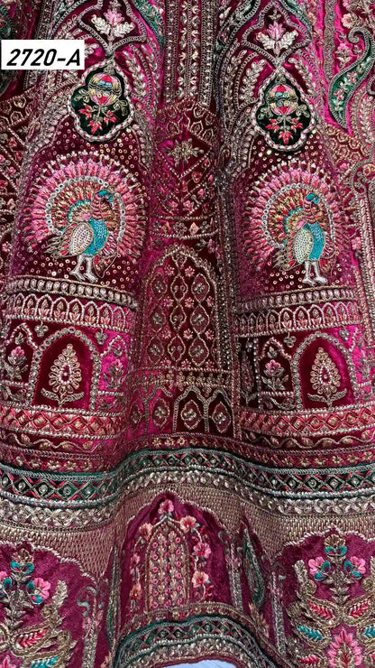 Heavy Velvet Bridal Wedding Lehenga Choli