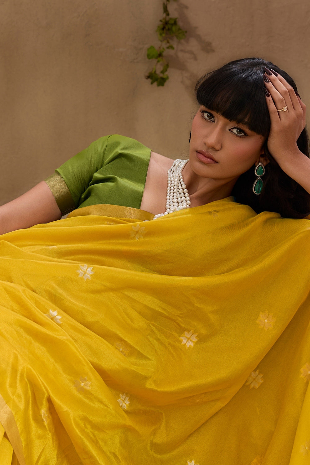 Yellow Pure Tussar Handloom Silk Saree 