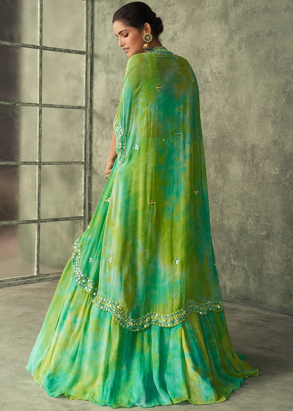 Mint Green Designer Embroidered Lehenga Choli