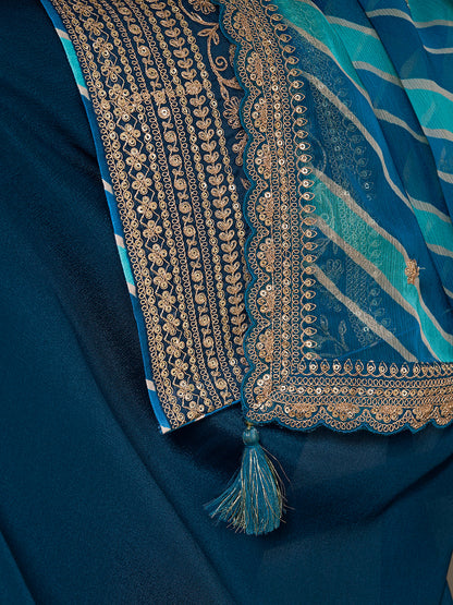 teal blue sharara dress for women with dupatta