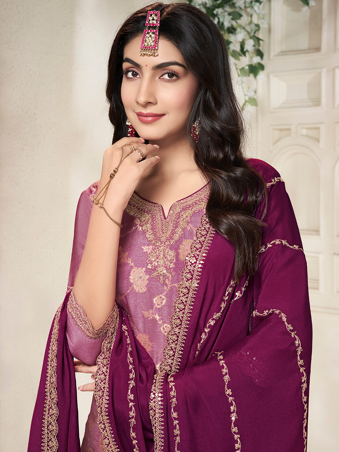 Designer Indian Sharara Suit with Sequin Embroidery 