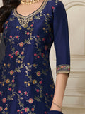 Traditional floral Meena kurta sharara with lace detailing