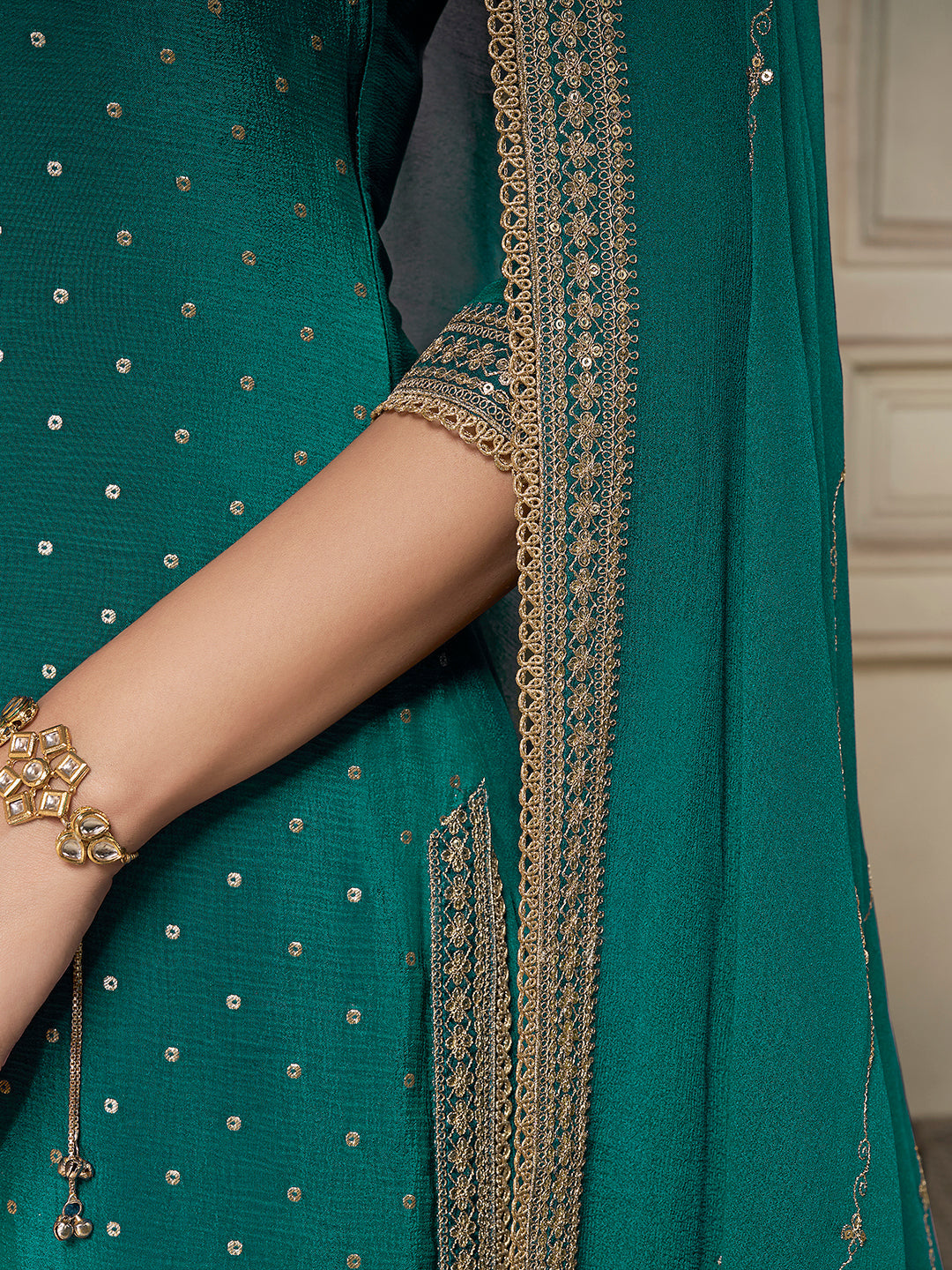 Heavy embroidered partywear sharara suit for women