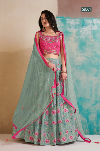Floral Vol 6 Designer Occasion Wear Lehenga D.No 58001 - Anant Tex Exports Private Limited