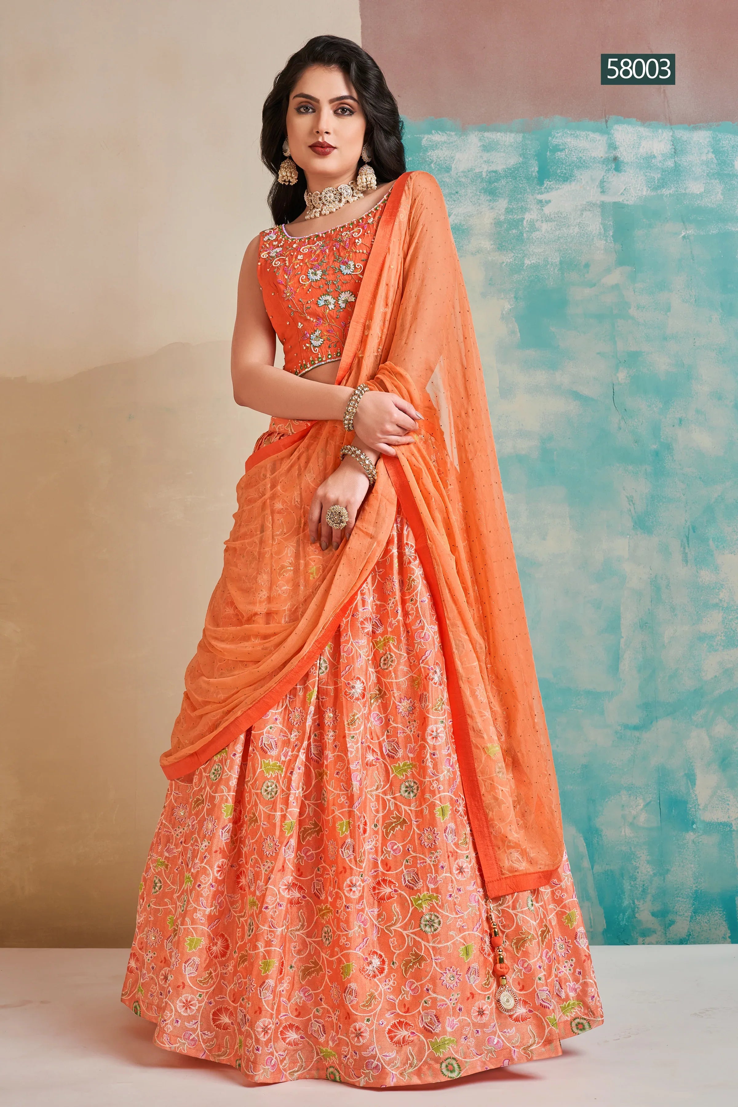Floral Vol 6 Designer Occasion Wear Lehenga D.No 58003 - Anant Tex Exports Private Limited