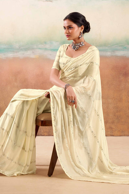 Offwhite Two Tone Chiffon Saree 