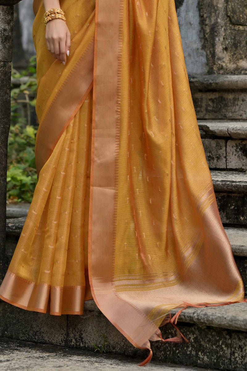 Yellow Pure Soft Kalyani Silk Saree