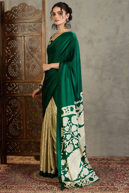 Green Pure Soft Handloom Weaving Silk Saree 