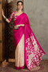 Pink Kalamkari Printed Satin Silk Saree 