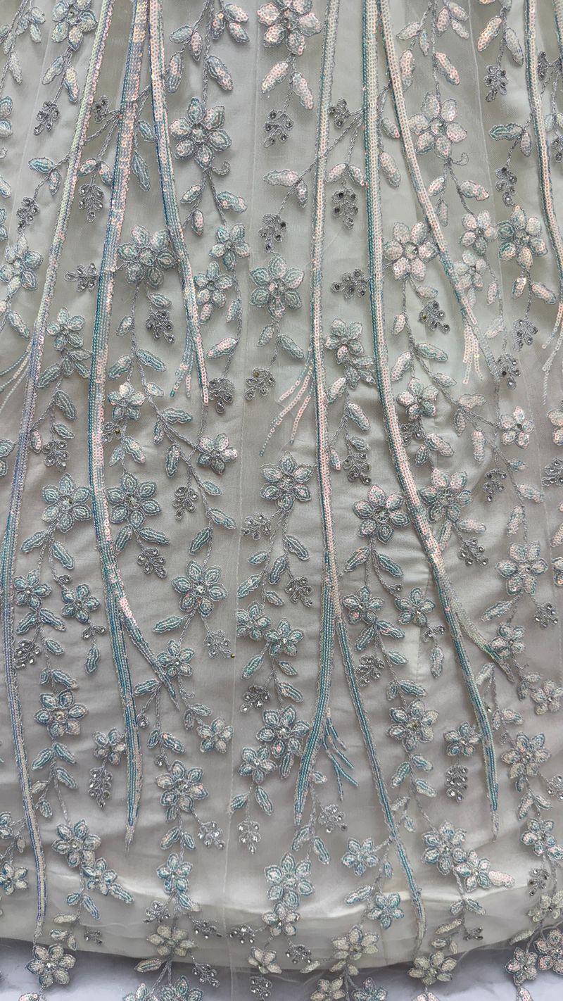 White Pure Soft Net Heavy Embroidery Work Bridal Lehenga