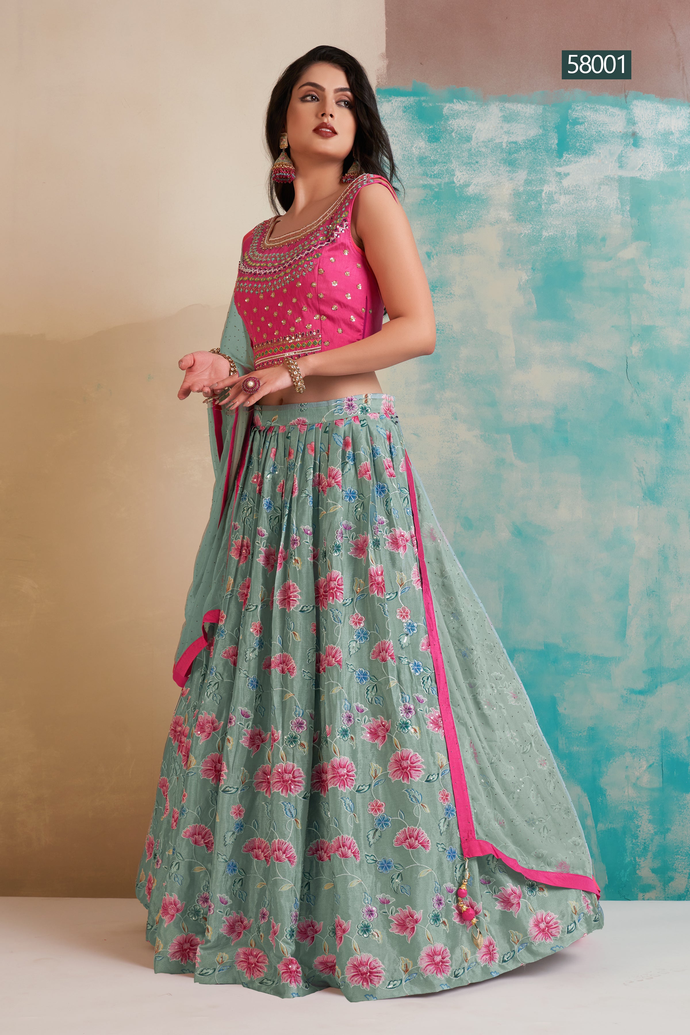 Floral Vol 6 Designer Occasion Wear Lehenga D.No 58001 - Anant Tex Exports Private Limited