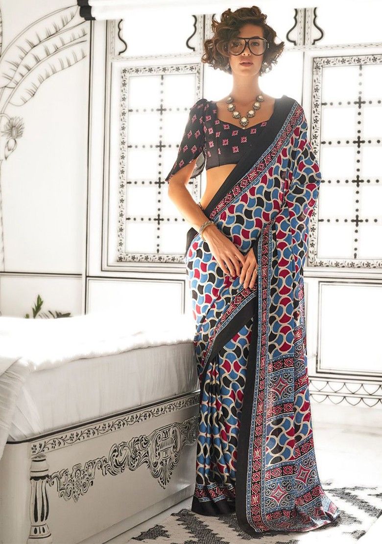Ajrakh Saree