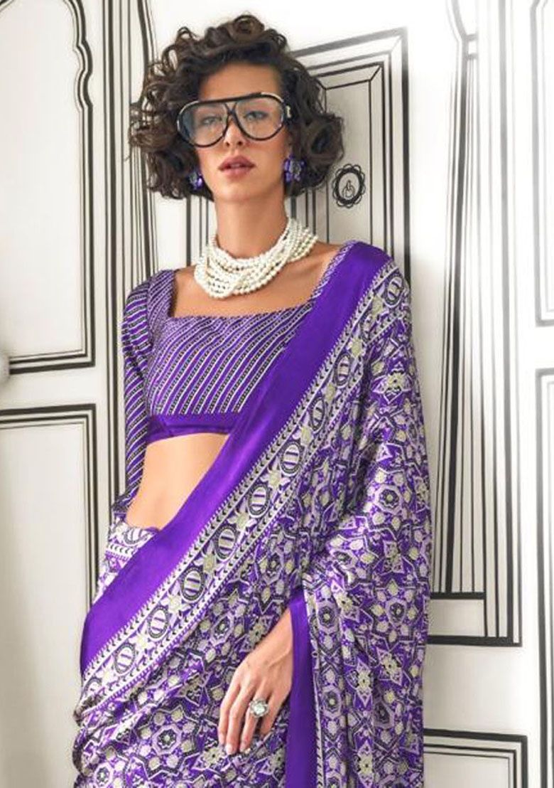 Ajrak Print Saree