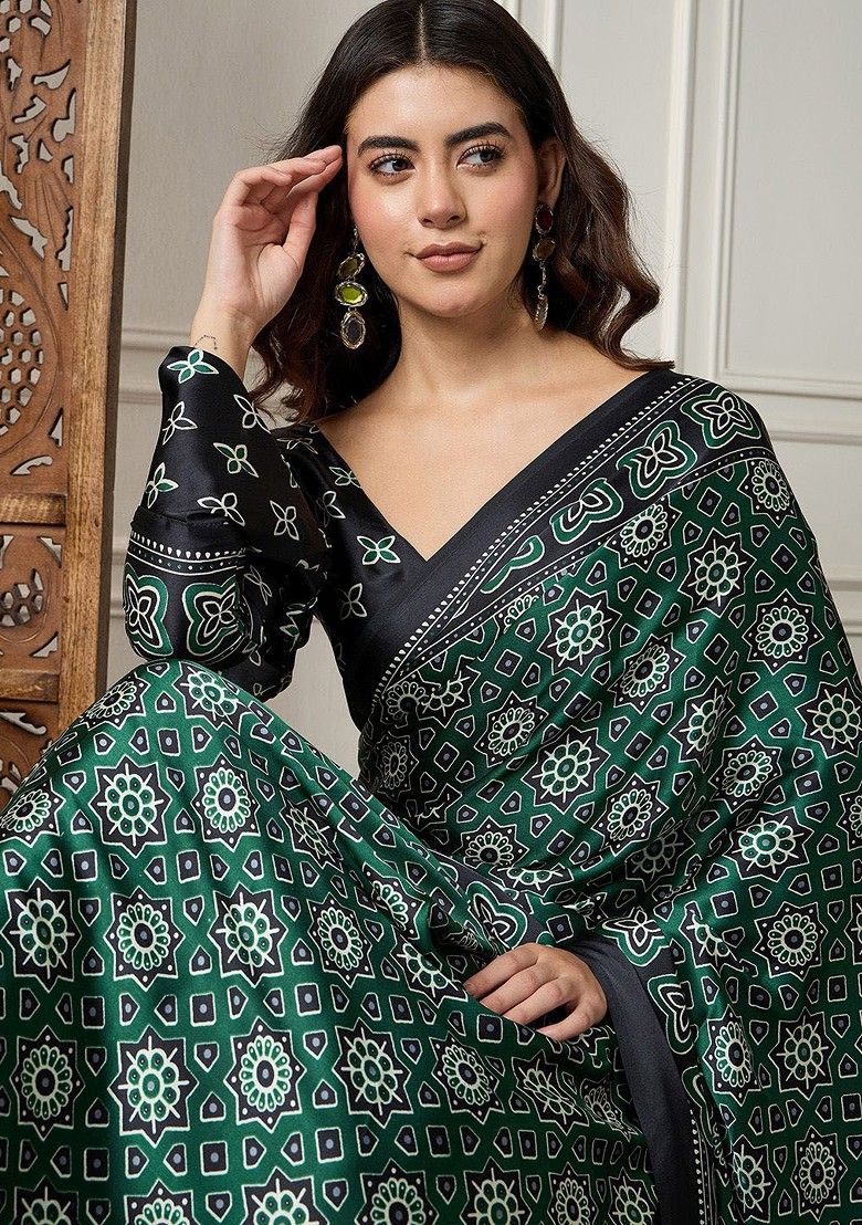 Ajrak Print Saree