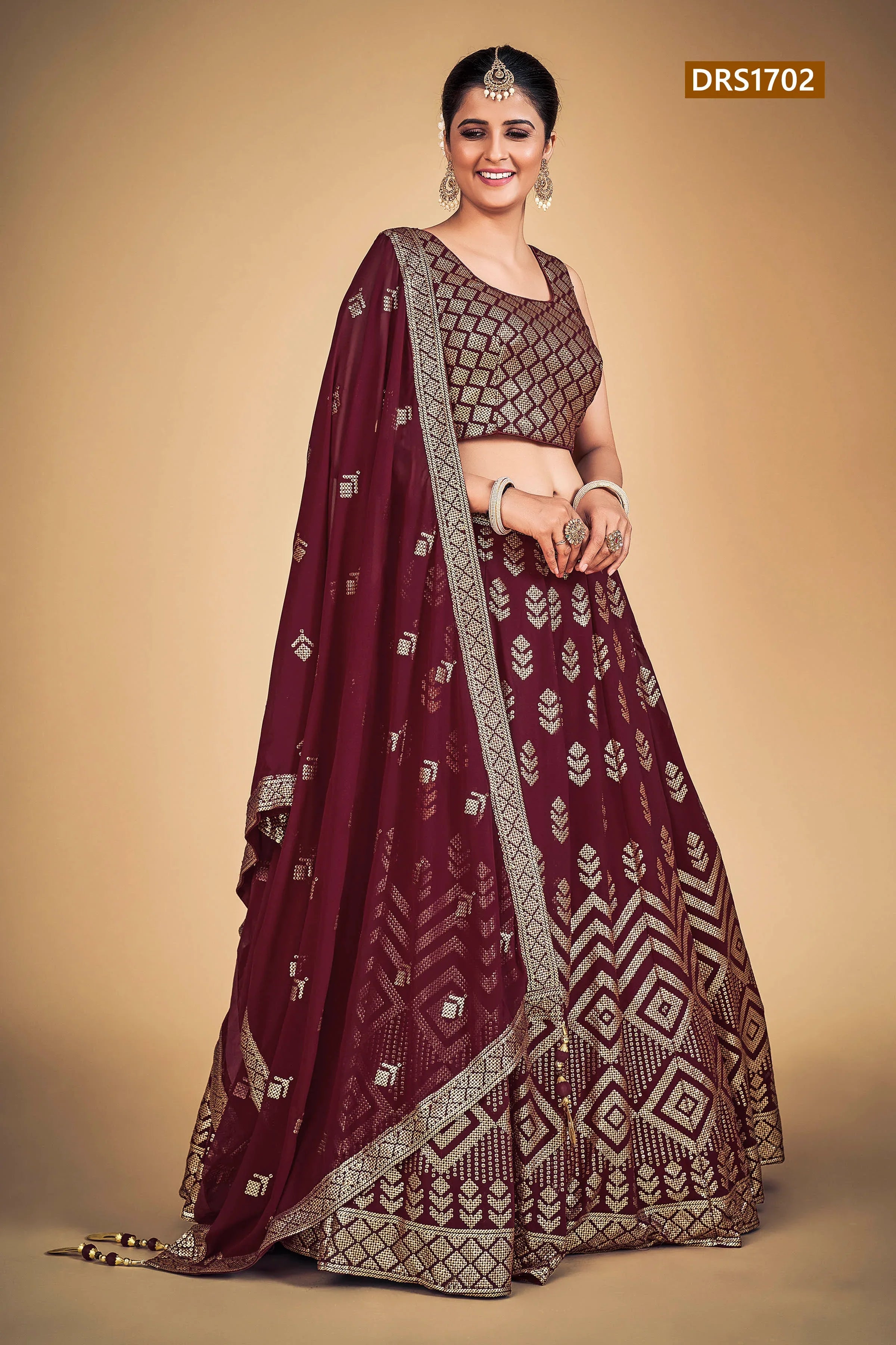 Sophia Designer Fancy Wear Lehenga D.No 1702 - Anant Exports