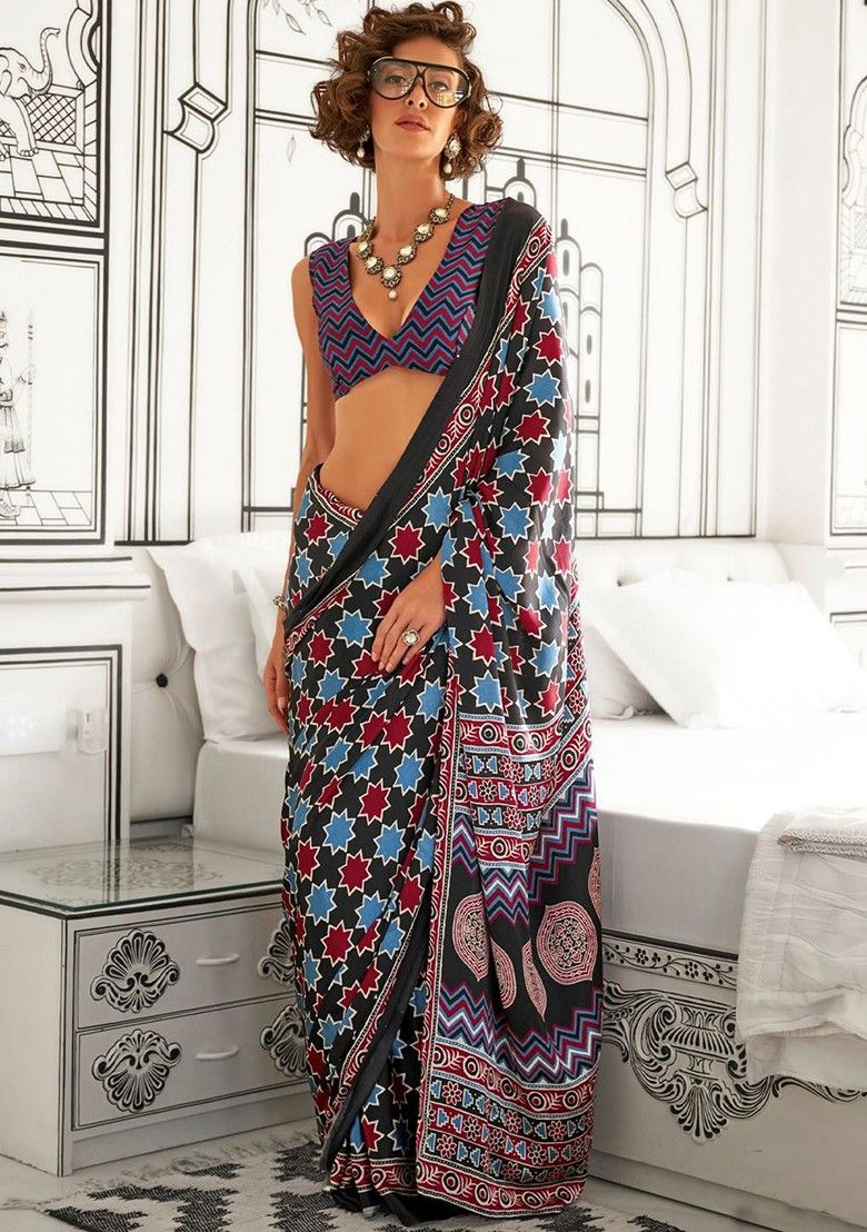 Ajrakh Saree