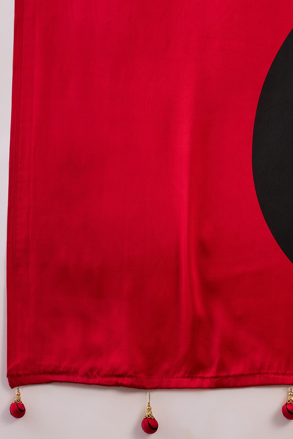 Rose Red Printed Satin Gaji Silk Saree ##color## Japan Satin Saree with premium fabric and embroidery