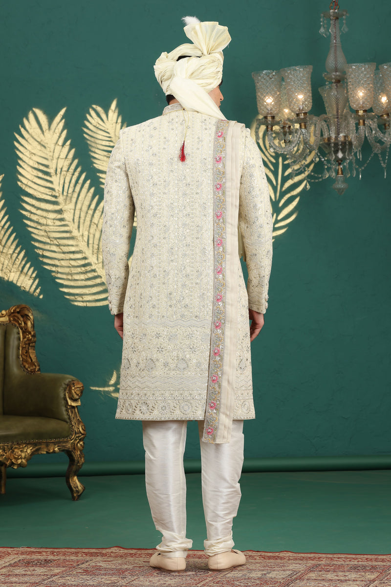 Wedding sherwani for groom – traditional embroidery