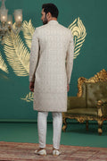 Elegant wedding sherwani for men in beige color