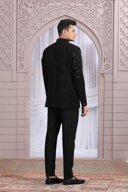 Black Royal Jodhpuri Suit for Men with Hand Embroidery Jodhpuri suit Anant Tex Exports Pvt.Ltd..