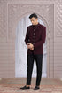 Wine Color Premium Jodhpuri Suit with Hand Crafted Detailing Jodhpuri suit Anant Tex Exports Pvt.Ltd..
