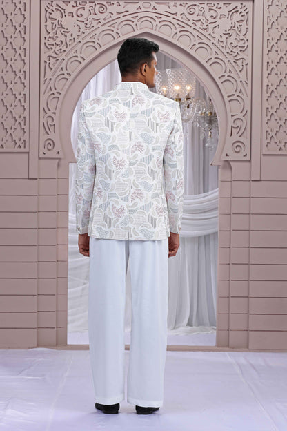 Cream Jodhpuri Suit for Men with Thread Work Jodhpuri suit Anant Tex Exports Pvt.Ltd..