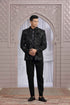 Black Velvet Jodhpuri Suit with Heavy Thread Embroidery Jodhpuri suit Anant Tex Exports Pvt.Ltd..