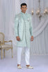 Pista Green Embroidered Art Silk Sherwani for Groom Sherwani for Men Anant Tex Exports Pvt.Ltd..
