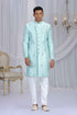Mint Green Art Silk Sherwani with Embroidery Sherwani for Men Anant Tex Exports Pvt.Ltd..