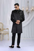 Black Textured Designer Sherwani with Embroidered Detailing Sherwani for Men Anant Tex Exports Pvt.Ltd..