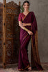 Maroon Pure Gaji Silk Satin Printed Saree 