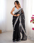 Black Pure Soft Jimmy Choo Saree